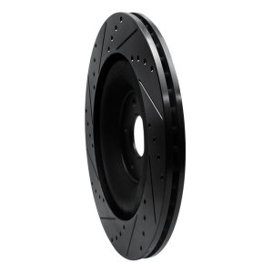 Jaguar XFR-S Brake Rotor (1) - Rear Right - R1 Concepts - Drilled & Slotted - Black - `10-`24